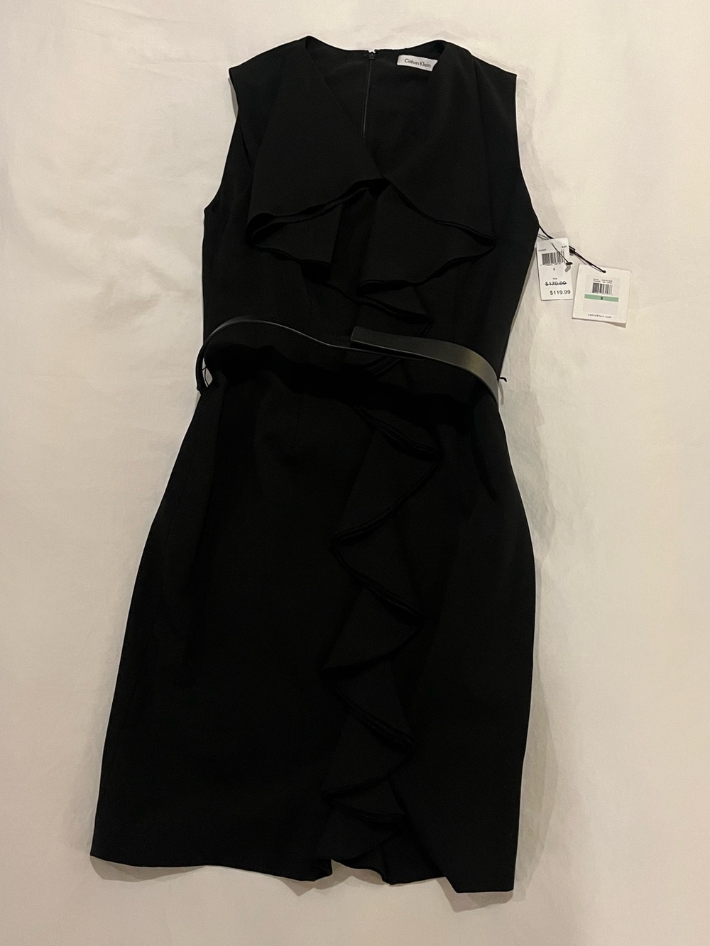 Calvin Klein Black Belted Sheath Dress